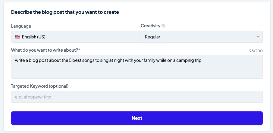 SEO tool screenshot