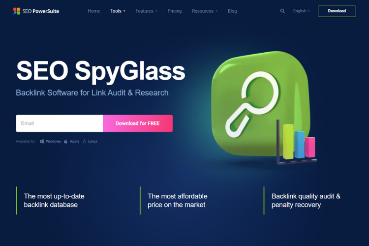 Check backlinks with SEO SpyGlass