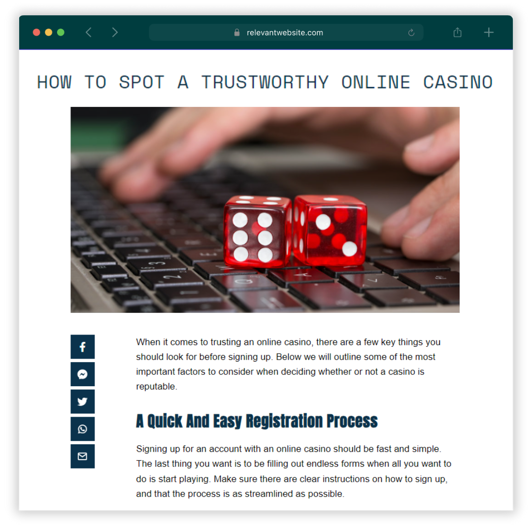 Contextually Relevant Gambling and Casino Backlinks